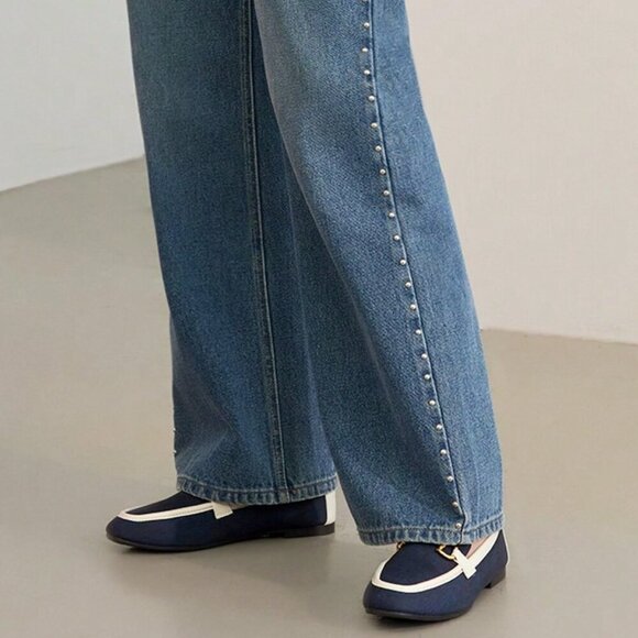 Royal Blue Preppy Women's Casual Flats - Picture 2 of 10